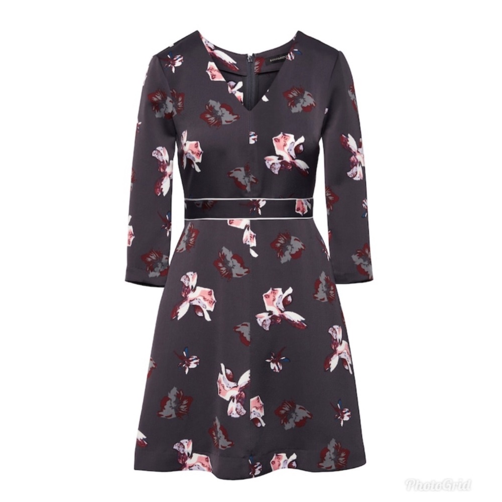 Banana Republic • Floral V-Neck Fit-and-Flare